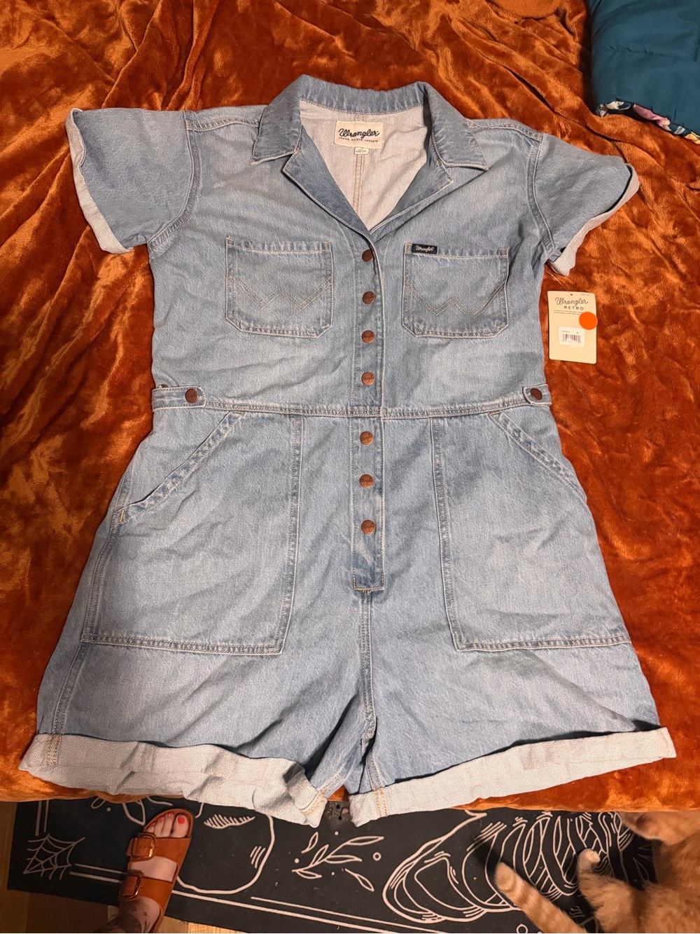 Wrangler Light Blue Denim One-Piece Romper